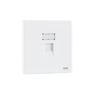 British General BG Neo Slimline Single Gang RJ45 Data Socket, White (PCWHRJ451)