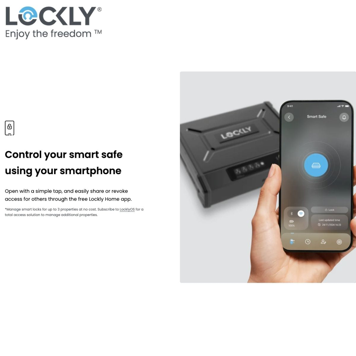 Lockly Smart Safe PGV528WMB – Wi-Fi Controlled Biometric Safe for Ultimate Home Security