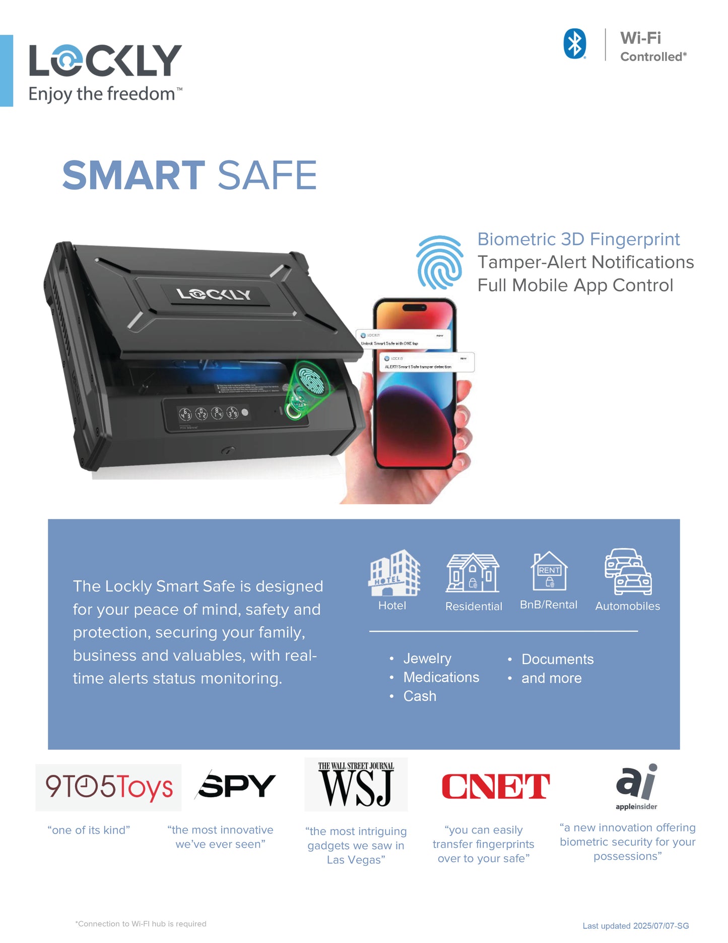 Lockly Smart Safe PGV528WMB – Wi-Fi Controlled Biometric Safe for Ultimate Home Security