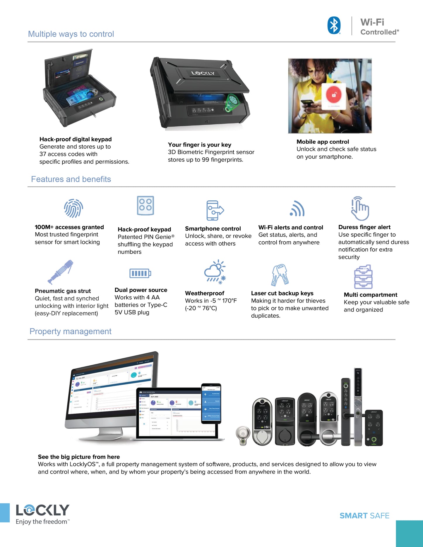 Lockly Smart Safe PGV528WMB – Wi-Fi Controlled Biometric Safe for Ultimate Home Security