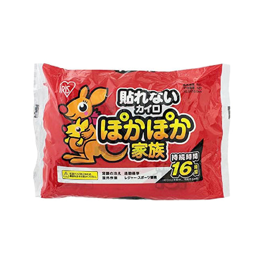 Iris Ohyama Poka-Poka Family Non-Stick Heat Pad PKN-10R – Body Warmer, 10pcs/Bag, Up to 12 Hours, Max Temp 68°C (PKN-10R)