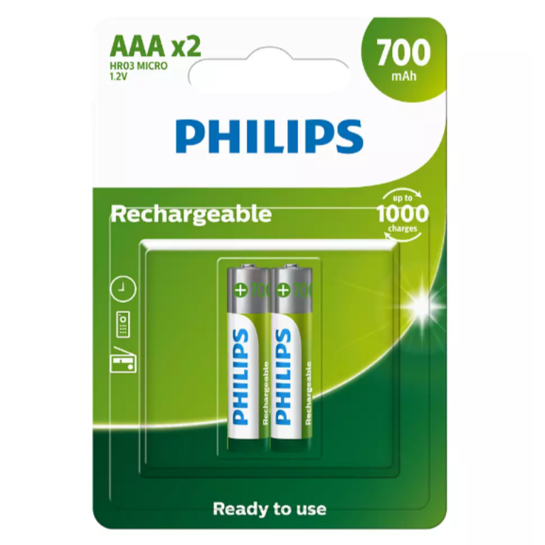 Philips Multilife NiMH Rechargeable Battery (R03B2RTU70/40)