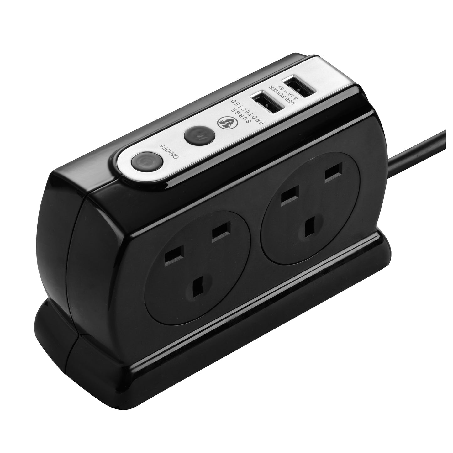 Masterplug Surge Compact Back-To-Back Extension 2 meter (SRGDSU43PB)