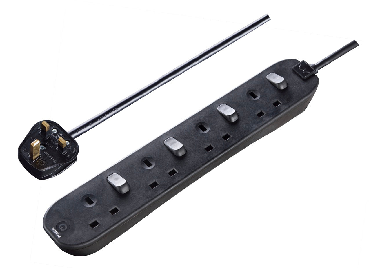 Masterplug Individual Switched 4 Sockets Extension Lead with LED Indicator 2 Meter (SWC42)