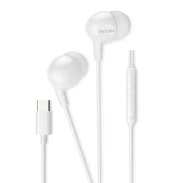 Philips In-Ear Wired Headphones - USB-C Connector, 10mm Drivers, Built-in Mic & Remote, Comfortable Ergonomic Fit (TAE2100)