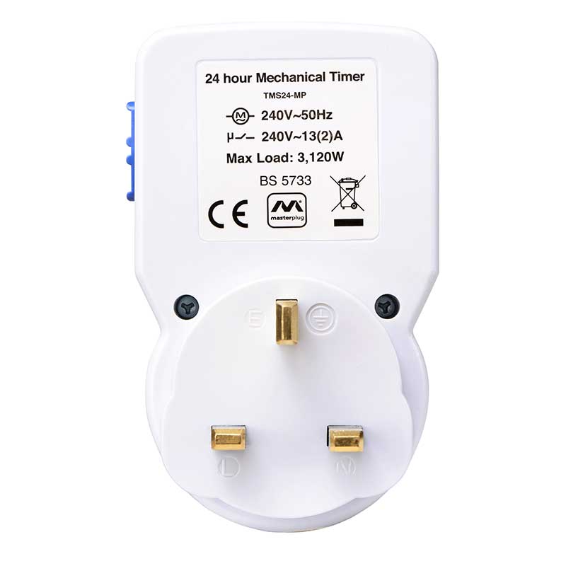 MasterPlug Daily Mechanical Segment Timer White (TMS24)