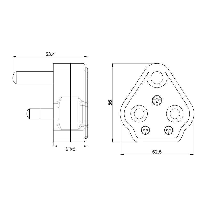 Masterplug Basic Round Pin Plug White (PT15)