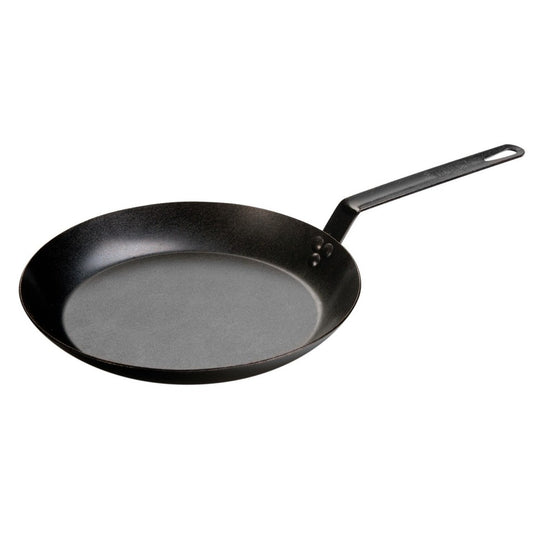 Lodge CRS12- 12 Inch Seasoned Carbon Steel Skillet - Lightweight, Durable, Pre-Seasoned, Perfect for Searing & Frying
