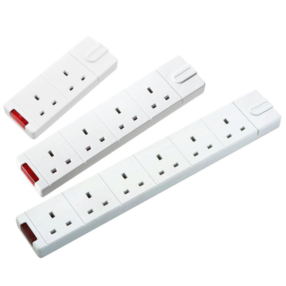 Masterplug TN/ UG/ SXG Double/ Four/ Six Gang Rewireable Trailing Socket with Neon Indicator