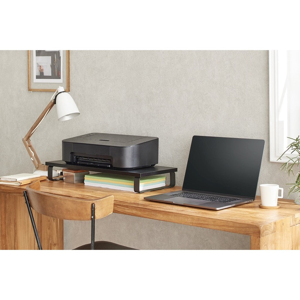 IRIS Ohyama Monitor Stand Riser Width 59cm Height 8.6cm Storage Rack Black (MNS-590)