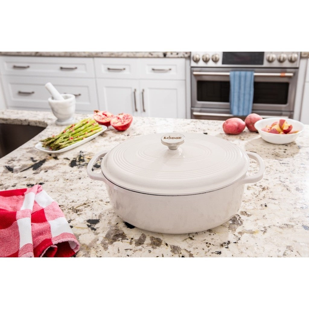 Lodge Lodge 7 Quart Oval Oyster Enameled Cast Iron Dutch Oven (EC7OD13)