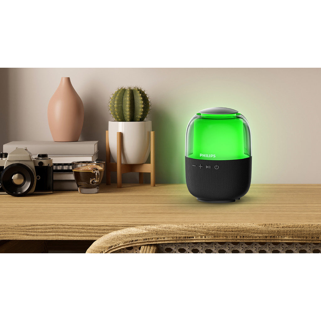 Philips Wireless Bluetooth Speaker Punchy Bass Colorful Lights 7-Hour Playtime Black (TAS2108BK/00)