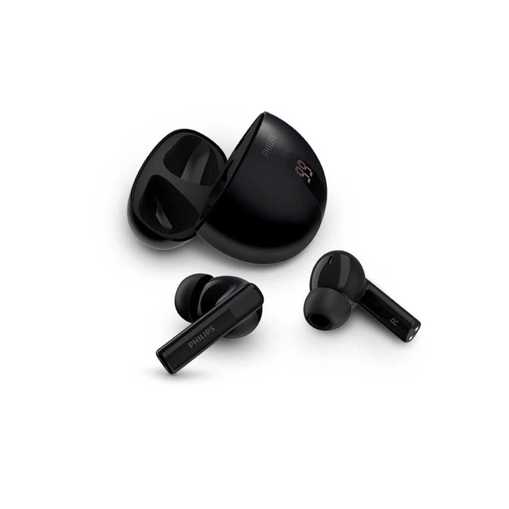 Philips True Wireless Earbuds Noise Canceling Dynamic Bass 20hr Playtime Black (TAT3559BK)