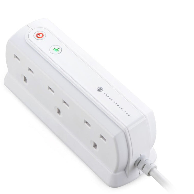 Masterplug Surge Compact Back-to-Back 6 Sockets Extension Lead 2 meter Black/ White (SRGD62MW)