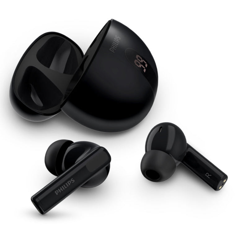 Philips True Wireless Earbuds Noise Canceling Dynamic Bass 20hr Playtime Black (TAT3559BK)
