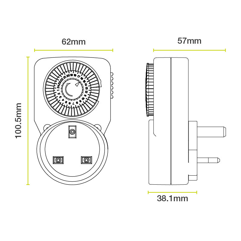 MasterPlug Daily Mechanical Segment Timer White (TMS24)