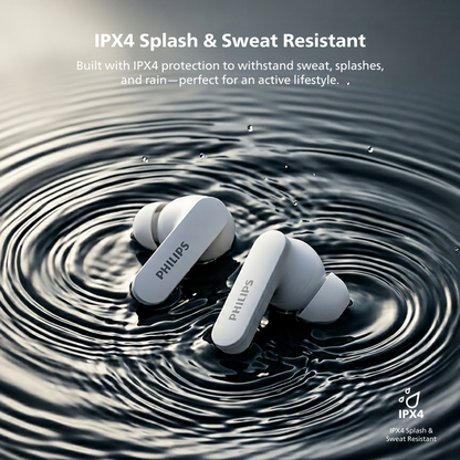 Philips True Wireless Earbuds | Active Noise Canceling, 4-Mic Clear Calls, Bluetooth 6.0, 36-Hour Battery & IPX4 Sweat Resistance (TAT2200)