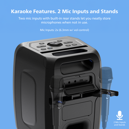 Philips Wireless Karaoke Party Speaker – Loud 120W Outdoor Speaker with Beat-Synced RGB Lights and App Control (TAX3000)