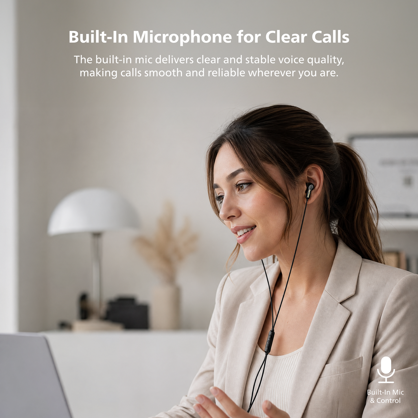 Philips Type-C Wired Earbuds – Noise-Isolating In-Ear Earphones with Volume Control and Hands-Free Mic for USB-C Devices (TAE3130)