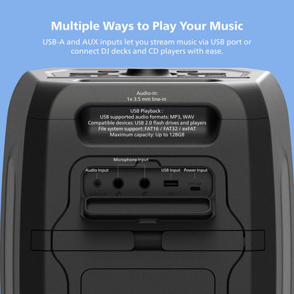 Philips Wireless Karaoke Party Speaker – Loud 120W Outdoor Speaker with Beat-Synced RGB Lights and App Control (TAX3000)