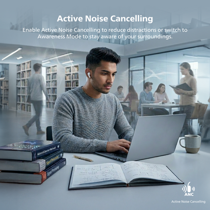 Philips True Wireless Earbuds | Active Noise Canceling, 4-Mic Clear Calls, Bluetooth 6.0, 36-Hour Battery & IPX4 Sweat Resistance (TAT2200)
