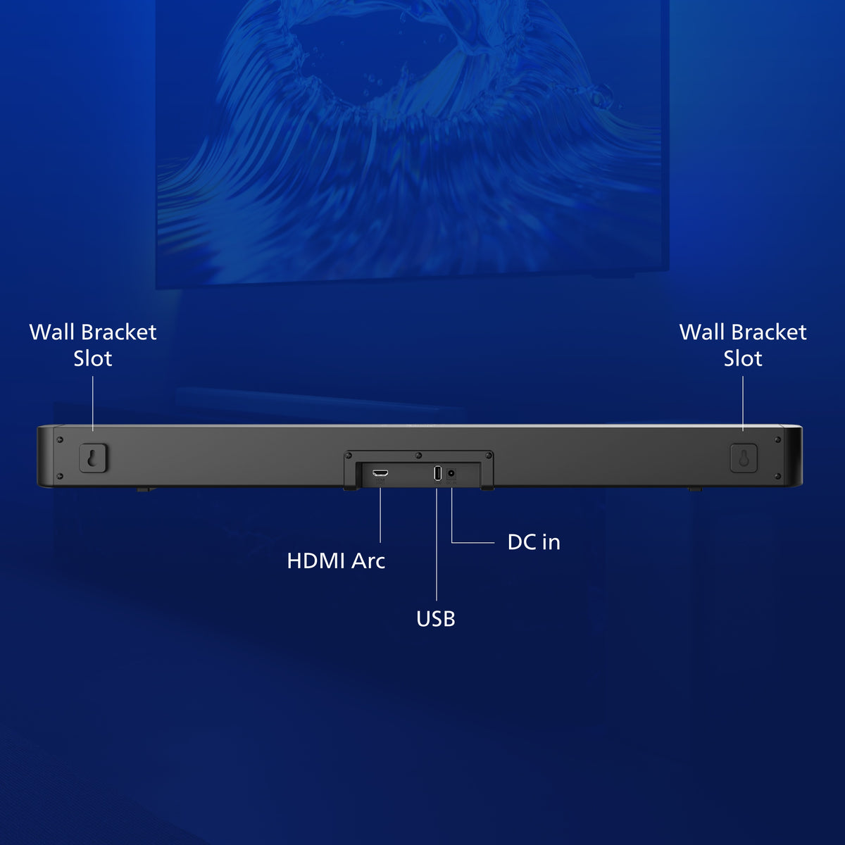 Philips 2.1 Channel Soundbar with Wireless Subwoofer - 260W Max Power, 6.5" Deep-Bass Sub, Bluetooth 5.4, HDMI ARC, Wall Mountable (TAB5500)