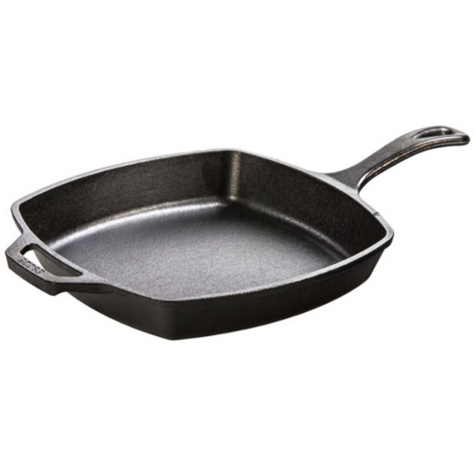 Lodge 26.6cm Seasoned Square Cast Iron Skillet (L8SQ3)