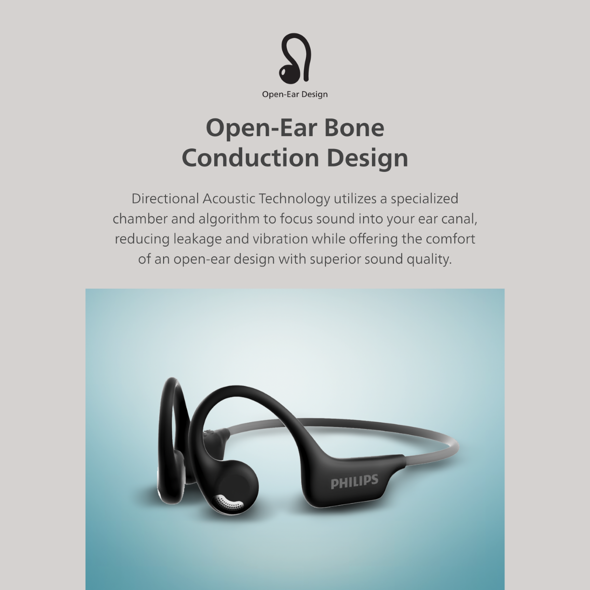 Philips Open-Ear Wireless Sports Headphones TAA1708YL