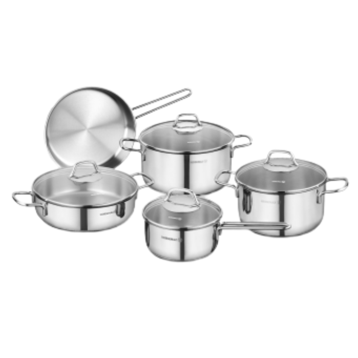 Korkmaz Perla Stainless Steel 9-Piece Cookware Set (A1609)