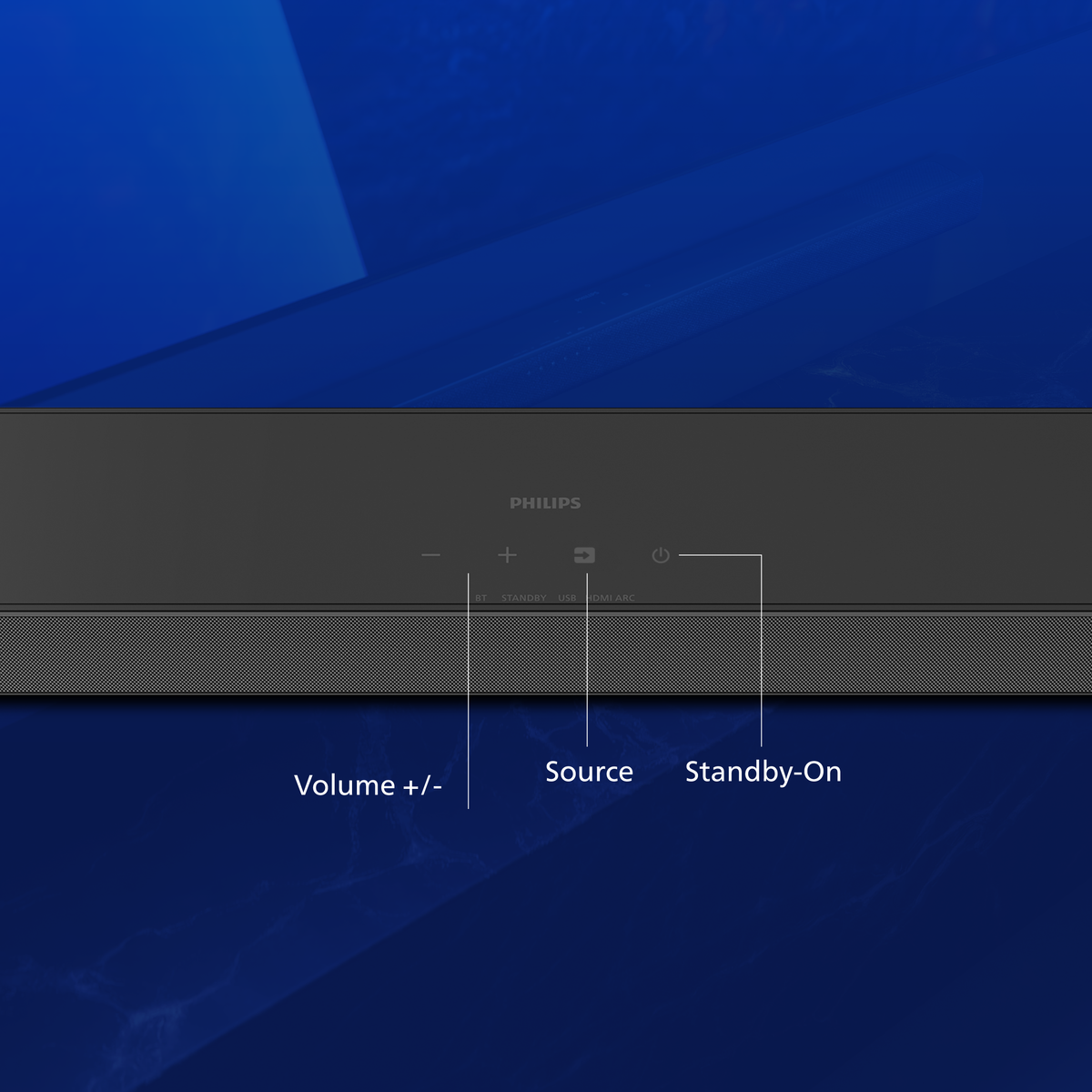 Philips 2.1 Channel Soundbar with Wireless Subwoofer - 260W Max Power, 6.5" Deep-Bass Sub, Bluetooth 5.4, HDMI ARC, Wall Mountable (TAB5500)