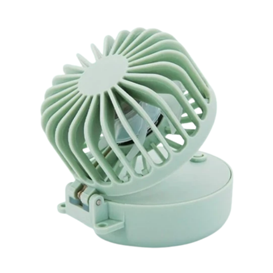 IRIS OHYAMA Mini Handy Foldable Fan USB Rechargeable Portable Handheld Fan 3 Wind Speeds White/Green (BH-7598)