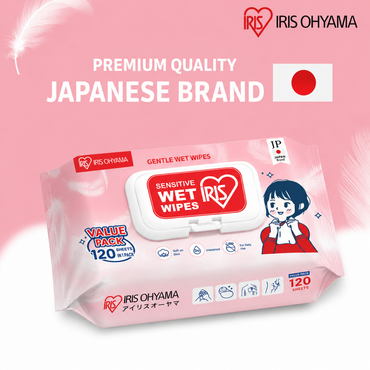 IRIS OHYAMA Sensitive Wet Wipes 120 Sheets Smooth & Baby-Friendly Japan Brand (TWT-120)