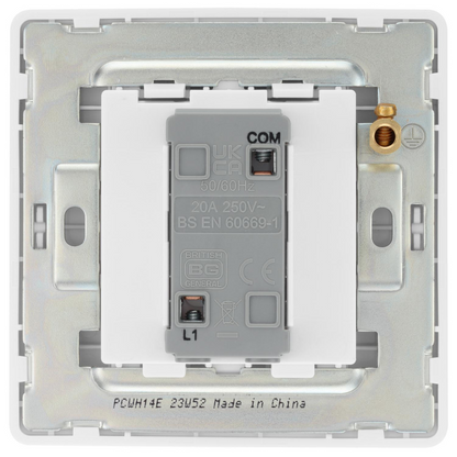 British General BG Neo Slimline Edge to Edge 1 Gang Door Bell Push Switch (PCWH14E)