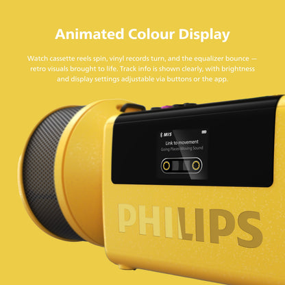 Philips The Tube Wireless Portable Speaker – 280W Max Stereo, IP67 Waterproof, 24H Playtime & LED Lights (TAMS80Y)