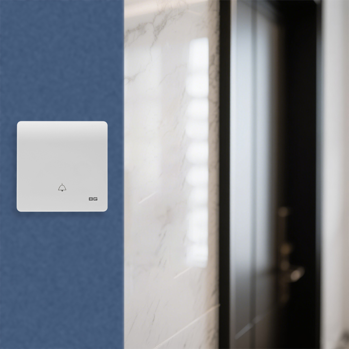British General BG Neo Slimline Edge to Edge 1 Gang Door Bell Push Switch (PCWH14E)