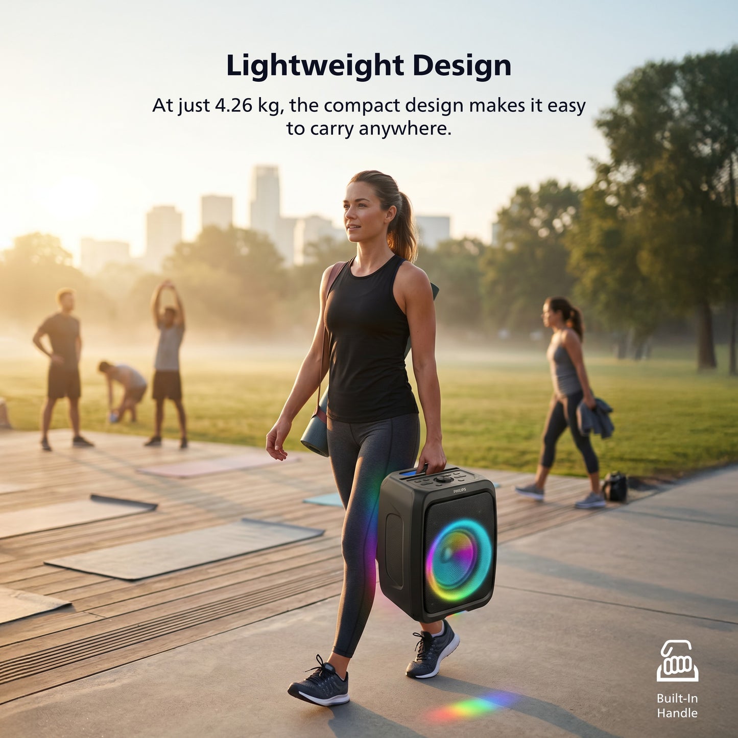 Philips Wireless Karaoke Party Speaker – Loud 120W Outdoor Speaker with Beat-Synced RGB Lights and App Control (TAX3000)