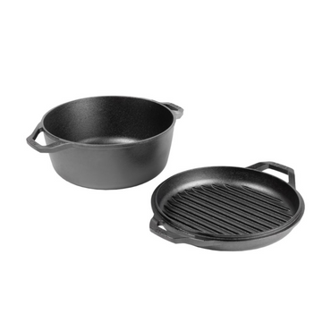 Lodge Chef Collection 6 Quart Cast Iron Double Dutch Oven (LC6DDINT)