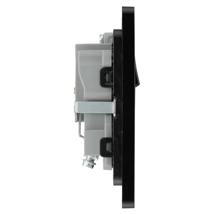 British General Evolve Matt Black 13A Single Switched Socket (PCDMB21B)