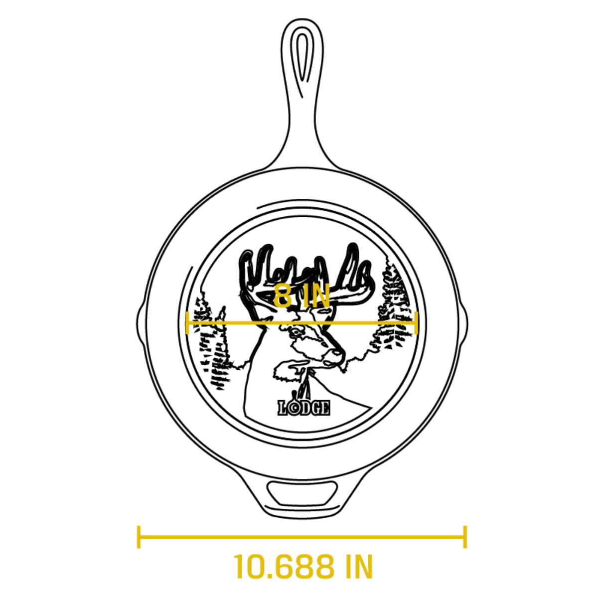 Lodge Wildlife Series™ 26 cm Seasoned Cast Iron Deer Skillet (L8SKWLDRINT)