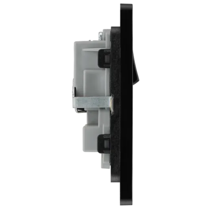 British General Evolve Matt Black 13A Double Switched Socket (PCDMB22B)