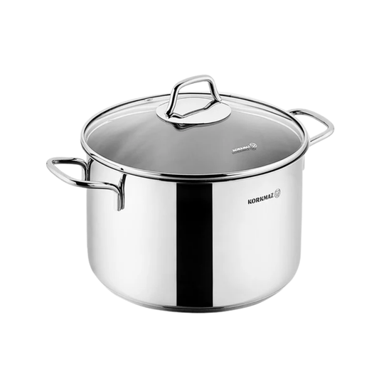 Korkmaz Perla 24x17cm/7.8ℓ Stock Pot with Glass Lid (A2699)