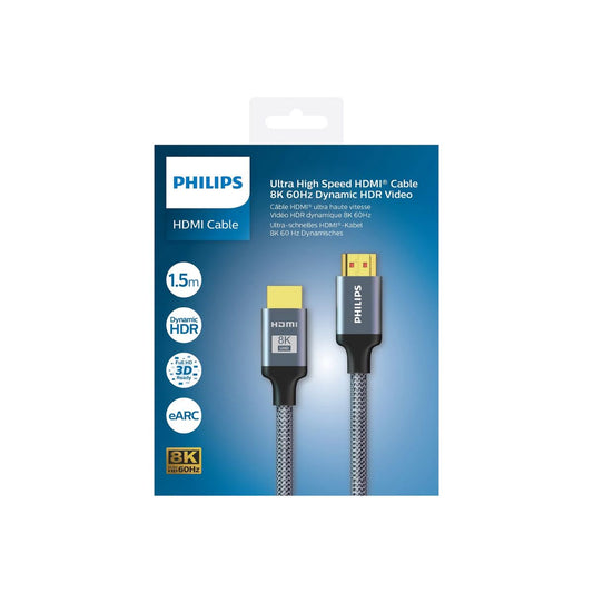 Philips Premium Ultra-High-Speed HDMI® Cable – 8K 60Hz, 48Gbps, Dynamic HDR, eARC, Braided – 1.5m & 3m(SWV9115/30)