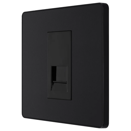 British General Evolve Matt Black Single RJ45 Telephone Socket (PCDMBRJ451B)