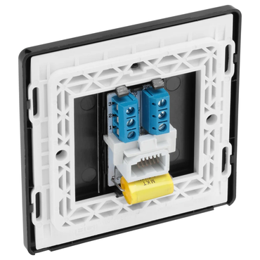 British General Evolve Matt Black Single RJ45 Telephone Socket (PCDMBRJ451B)