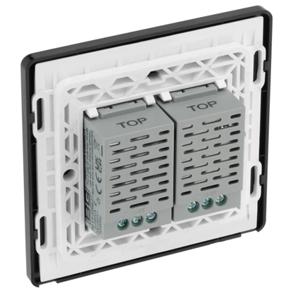British General Evolve Matt Black 200W Double Touch Dimmer Switch 2 Way (PCDMBTDM2B)