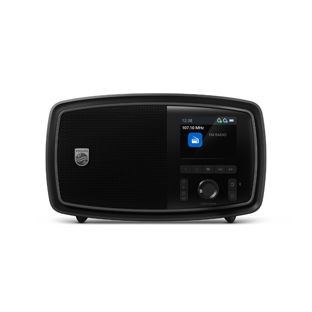 Philips "The Janet" Retro Bluetooth Radio – 50s Classic Design, FM Digital Tuner, 15hr Battery & Color TFT Display (TAV2000FB)