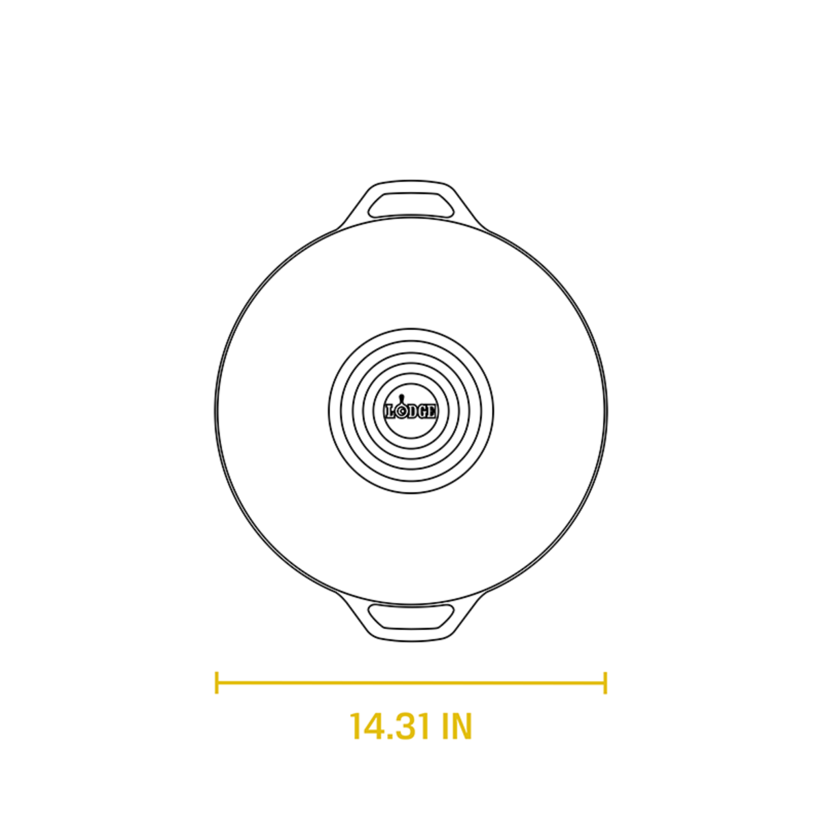 Lodge 35.5cm Seasoned Cast Iron Wok (L14WINT)