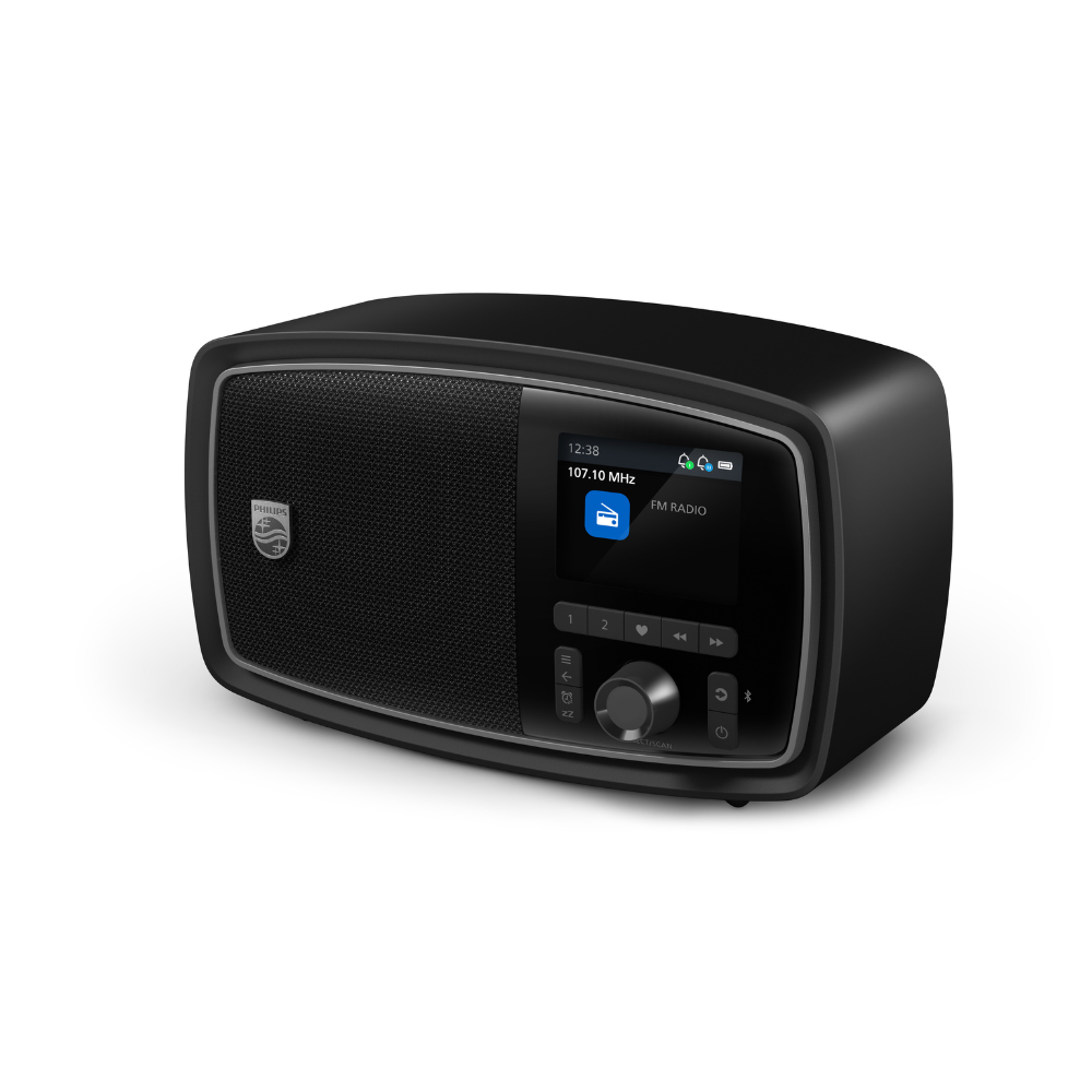 Philips "The Janet" Retro Bluetooth Radio – 50s Classic Design, FM Digital Tuner, 15hr Battery & Color TFT Display (TAV2000FB)