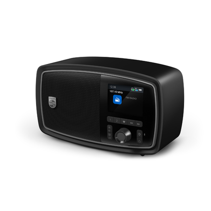 Philips "The Janet" Retro Bluetooth Radio – 50s Classic Design, FM Digital Tuner, 15hr Battery & Color TFT Display (TAV2000FB)