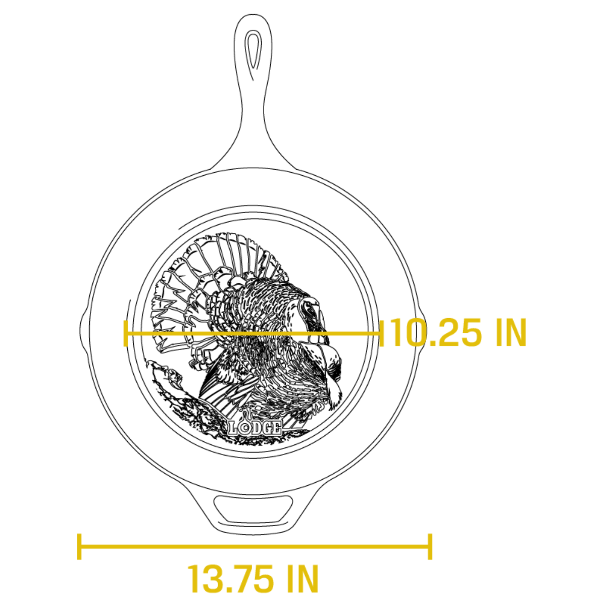 Lodge Wildlife Series™ 33.6 cm Seasoned Cast Iron Turkey Skillet (L12SKWLTKY)